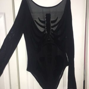 Sheer skeleton body suit